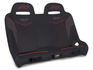 Polaris RZR XP4 Turbo S Rear Suspension Bench Seat - PRP Seats - RST - Black/Red - `19-`21